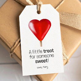 Hjärta Lollipop röd Alla hjärtans dag litet sött g Presentetikett