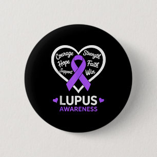Hjärta lupus medvetenhet månad sle lila band knapp