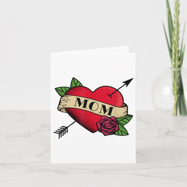 Hjärta Mamma Tatoo _1  Kort (Framsida)