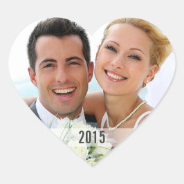 Hjärta med årets fotopatset-symbol hjärtformat klistermärke