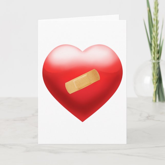 Hjärta med BandAid Kort (Framsida)
