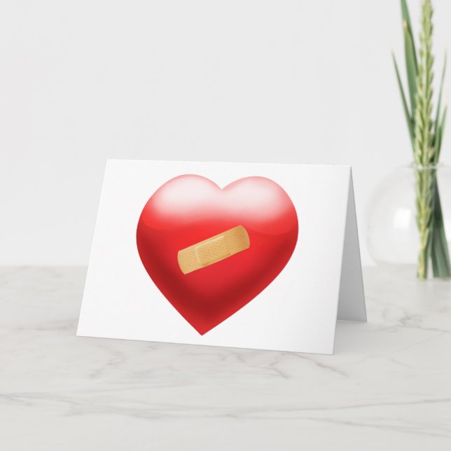Hjärta med BandAid Kort (Framsida)