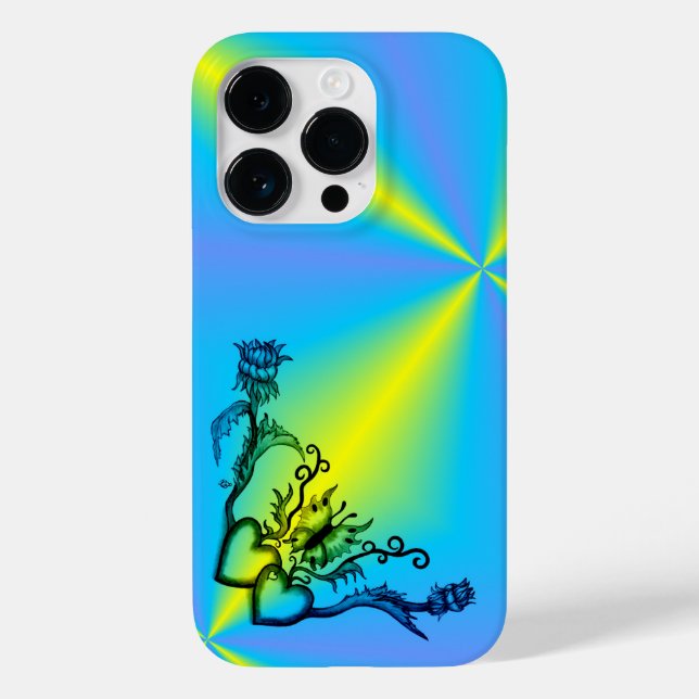 Hjärta med blomma och fjäril (Baksida)