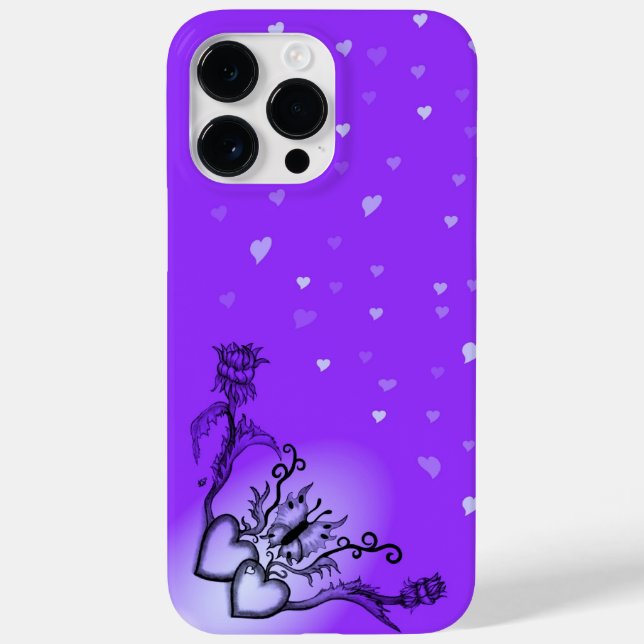 Hjärta med blomma och fjäril (Baksida)