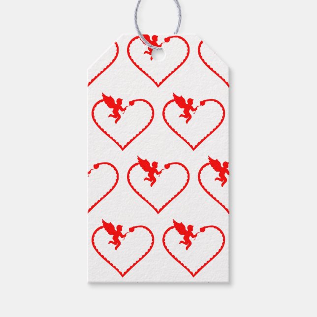 Hjärta med cupid-gåva till dig presentetikett (Framsidan)