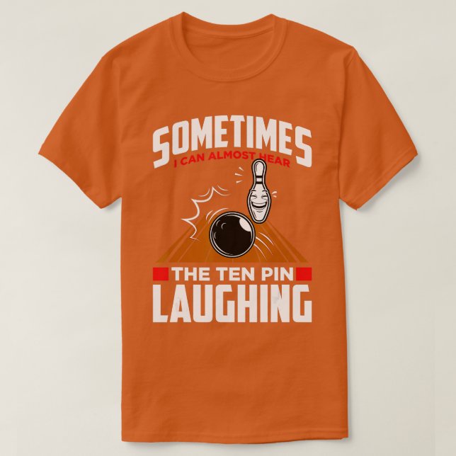 Hjärta med det tio Pin Laughing Funny Bowlareare B T Shirt (Design framsida)