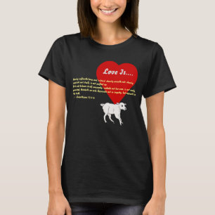 Hjärta med dubbelsidig verse och lamm t shirt