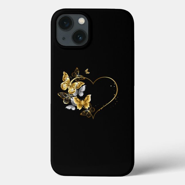 Hjärta med Golden Butterflies (Baksida)