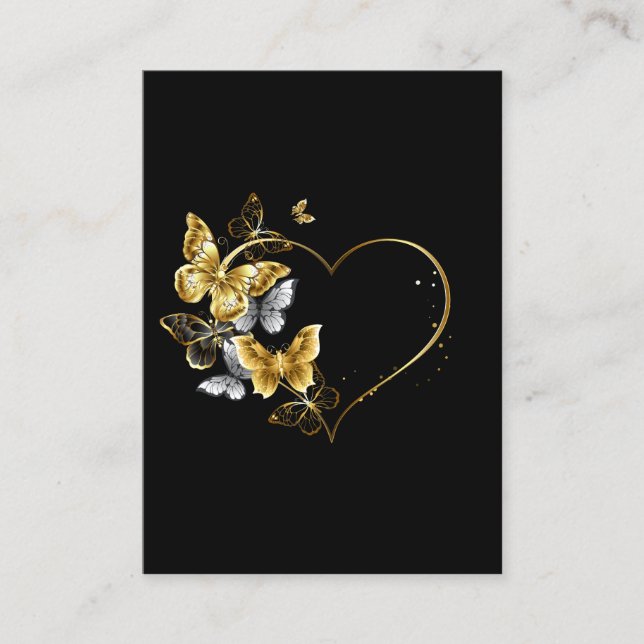 Hjärta med Golden Butterflies (Framsida)