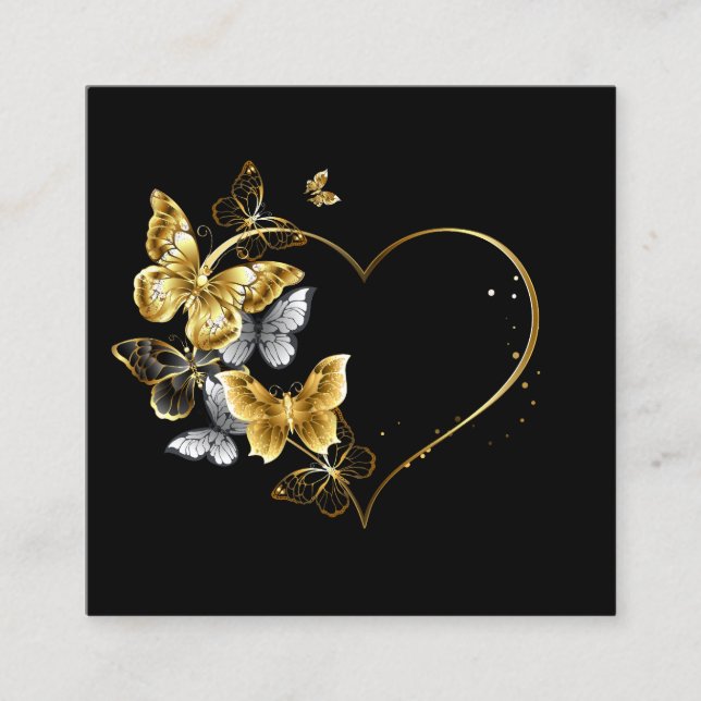 Hjärta med Golden Butterflies (Framsida)