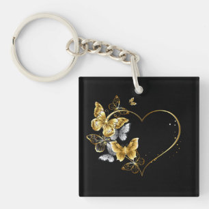Hjärta med Golden Butterflies