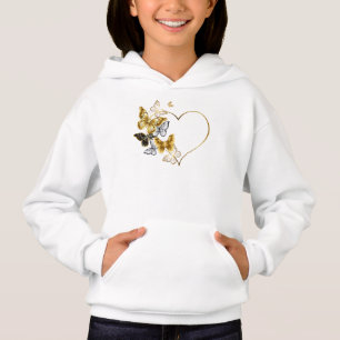 Hjärta med Golden Butterflies T Shirt