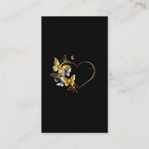 Hjärta med Golden Butterflies Visitkort