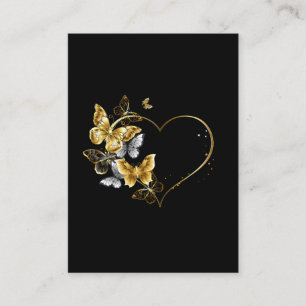 Hjärta med Golden Butterflies Visitkort