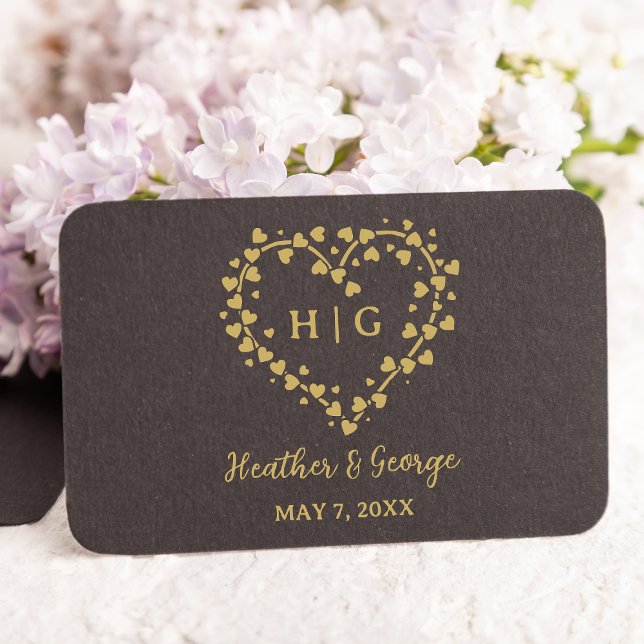 Hjärta med hjärtan Bröllopsmonogramdesign Stämpel (Skapare uppladdad)