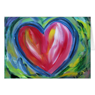 Hjärta med hoppkort hälsningskort