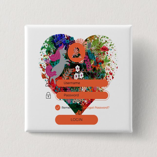 Hjärta med inloggning knapp (Framsida)