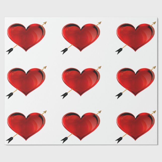 Hjärta med Papper radbrytning Presentpapper (Platt)