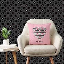 Hjärta med romsk Black Stripe Ro på Rosa