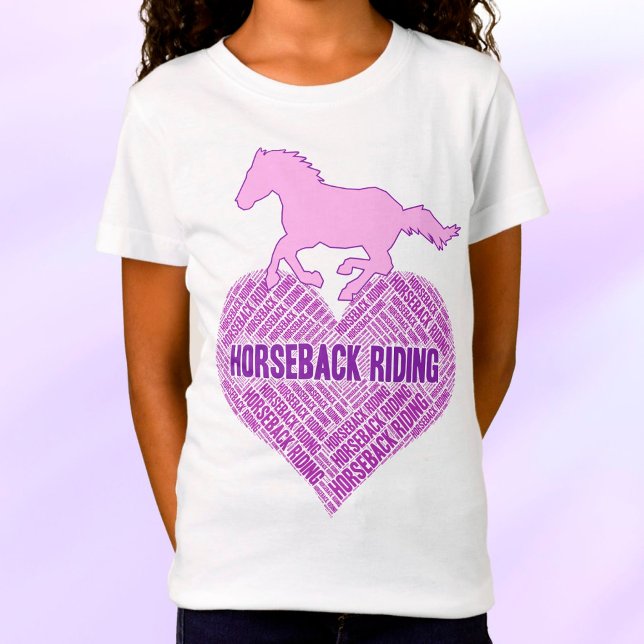  hjärta med Vild Pony T- Shirt T (Skapare uppladdad)