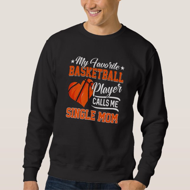 Hjärta min favoritbasketspelare kallar mig Singl Lång Ärmad Tröja (Framsida)