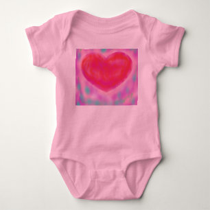 Hjärta mönster med rosa blå runt kant t shirt