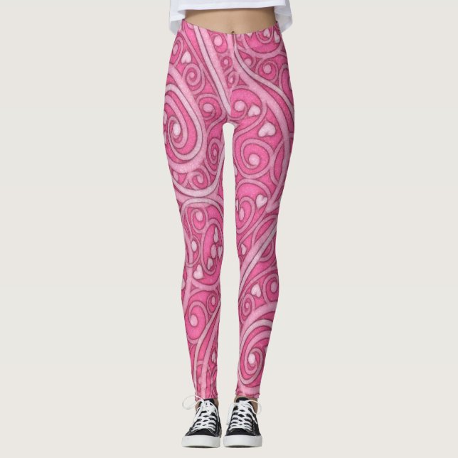 Hjärta mot Heart Valentines day Leggings (Framsida)