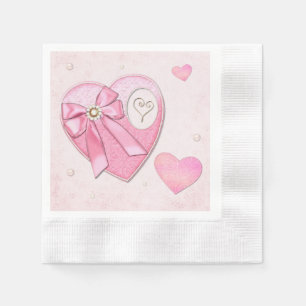 Hjärta mot Heart Valentines day Pappersservett