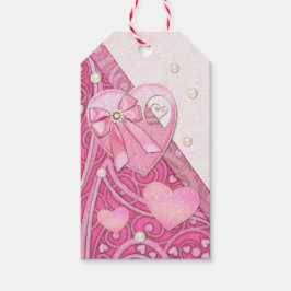 Hjärta mot Heart Valentines day Presentetikett