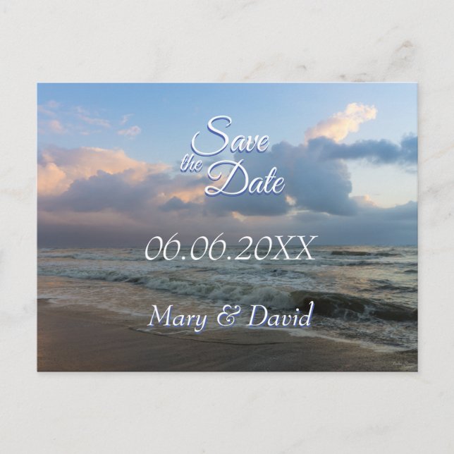 Hjärta mot Vågar Bröllop Vykort (Framsida)