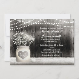 Hjärta Murar Kruka & Baby's Breath Rustika Inbjudn Inbjudningar