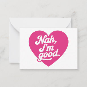Hjärta Nah Jag Mår Bra Anti Valentines Day Singel Anteckningskort