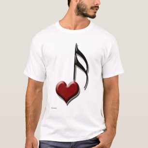 Hjärta noterar t shirt