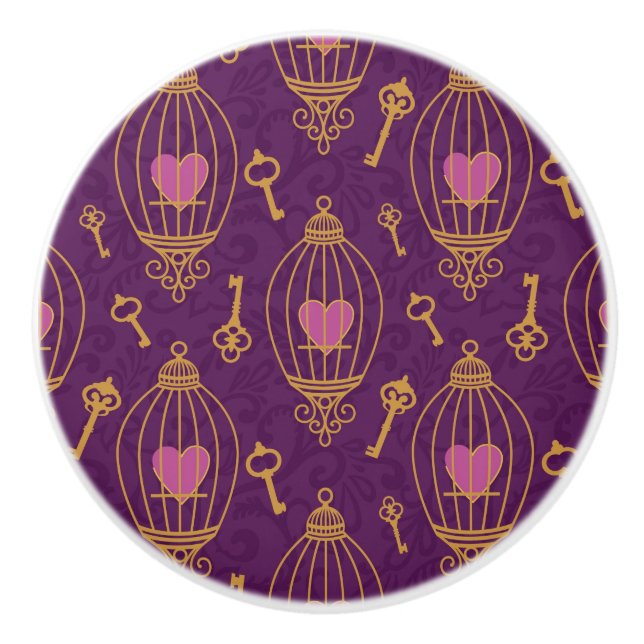 Hjärta-nyckel-mönster Knopp (Framsidan)