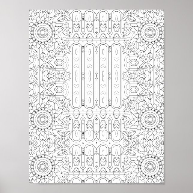Hjärta och blommigt mönster för målarbildsdesign poster (Framsidan)