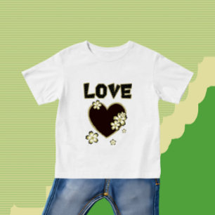 Hjärta och blommor t shirt
