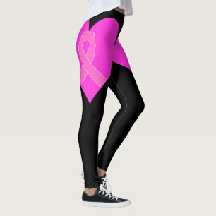 Hjärta och design för bandbröstcancervälgören leggings