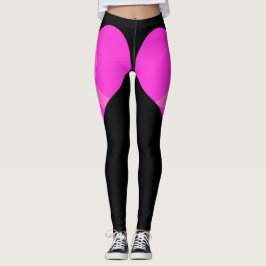 Hjärta och design för bandbröstcancervälgörenhet leggings