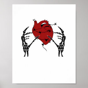 Hjärta och Händer - Skeleton Heart Händer Poster