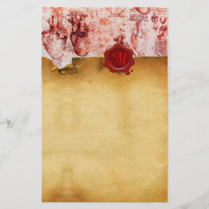 HJÄRTA OCH IT:S BLODFARTYG RED VAX SEAL PARCHMENT BREVPAPPER