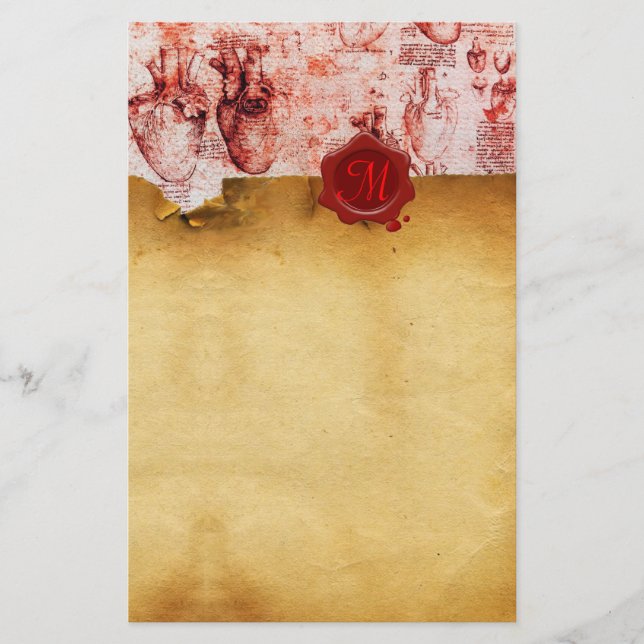 HJÄRTA OCH IT:S BLODFARTYG RED VAX SEAL PARCHMENT BREVPAPPER (Framsida)