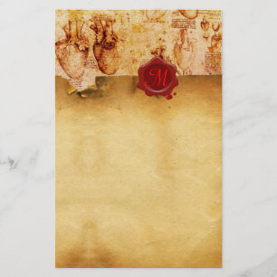 HJÄRTA OCH IT:S BLODFARTYG RED VAX SEAL PARCHMENT BREVPAPPER