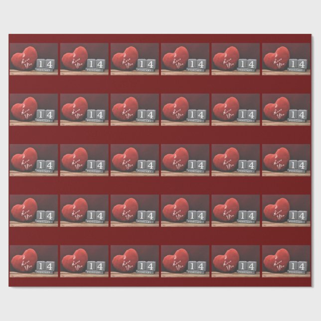 Hjärta och Kärlek Alla hjärtans dag Papper Presentpapper (Platt)