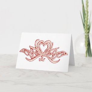 Hjärta och keltiska Knot Valentine Red Helgkort