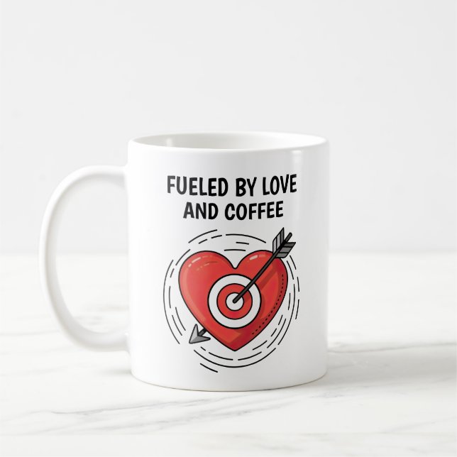 Hjärta och pil kaffemugg (Vänster)