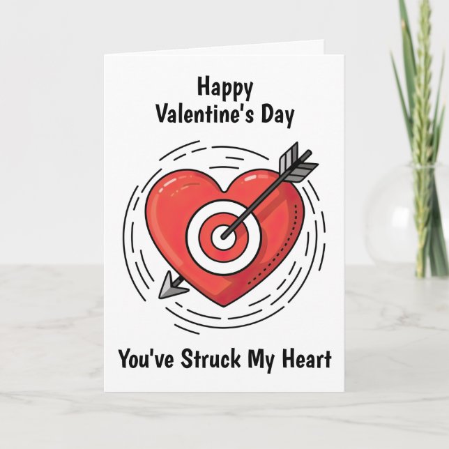 Hjärta och pil Valentine's Day Kort (Framsida)
