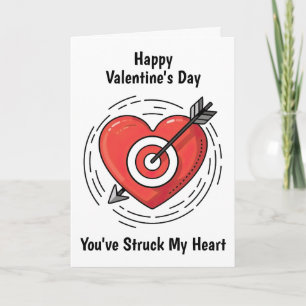 Hjärta och pil Valentine's Day Kort
