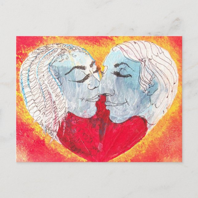 hjärta och puss vykort (Framsida)