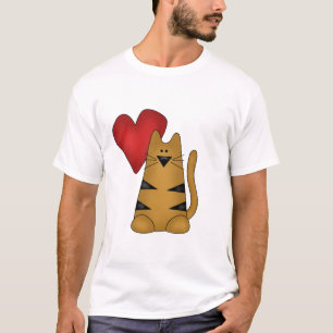 Hjärta och randiga kattTshirts och gåvor T-shirt