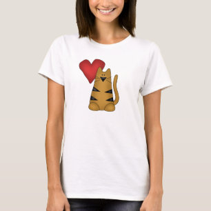 Hjärta och randiga kattTshirts och gåvor T Shirt